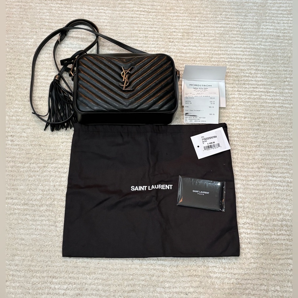 Saint Laurent Lou Camera bag black with silver hardware and BACK pocket. EUC - Picture 2 of 10